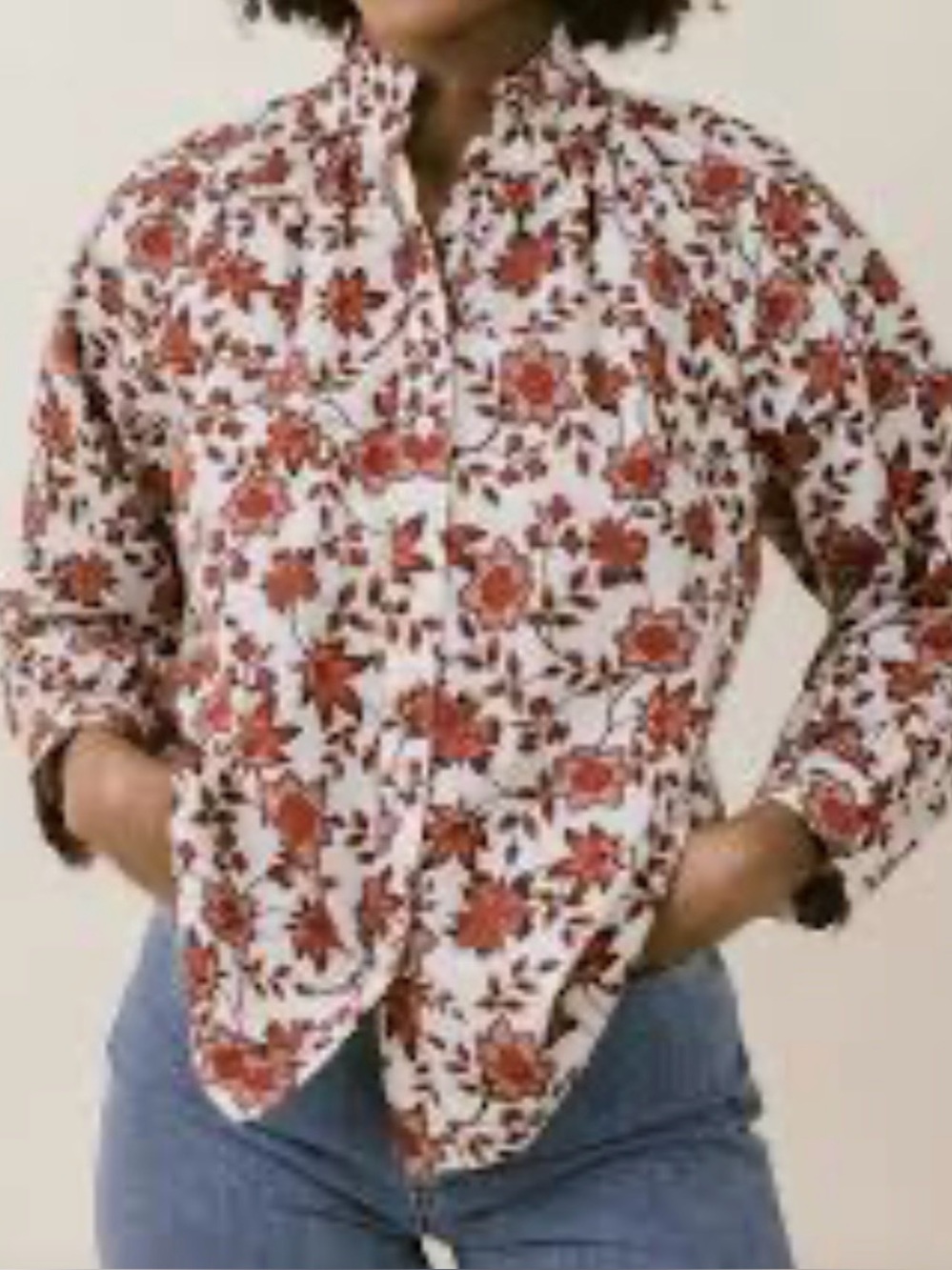 LAROQUE NWT Carrie Blouse in Autumn Vine Red Size Large